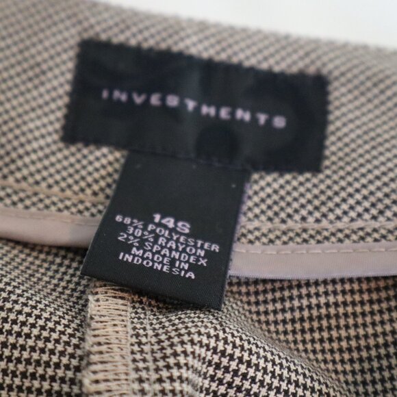 Investments Women's Size 14S Tan Dress Pants Straight Leg Flat Front Pockets - Picture 4 of 5